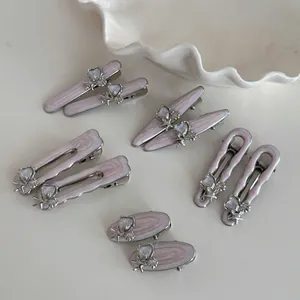 Pink Sea Star Heart Shell Hair Clips For Women Alloy Resin Rhinestone Mother Of Artificial Pearl Texture Ocean Marine Style Hairpins