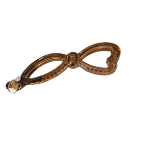 Barrette banane élégante en acrylique ambre translucide pour cheveux épais