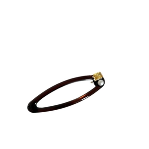 French blue sugar pearl and zircon hair clip with tortoise shell finish for women