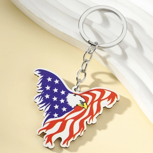 Eagle wing keychain with American flag design featuring stars and stripes motif