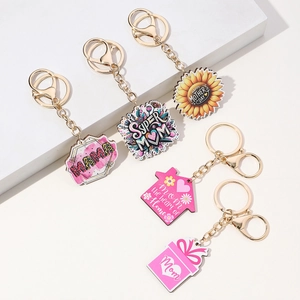Acrylic Mother’s Day keychain set with MAMA letters and sunflower designs for car keys