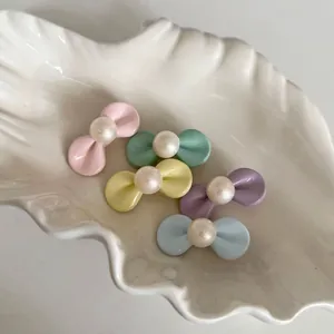 Süße Legierung Schleife Haarspange Mit Künstlicher Künstliche Perle Eleganter Seitenclip Für Damen Tägliche Mode Kopfschmuck Haarnadel
