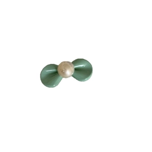 Eleganter mintgrüner Schleifen-Haarclip mit weißer Perle für stilvolle Frisuren-Accessoires
