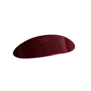 Fermaglio per capelli ovale rosso scuro in acetato con scritta Barrette La France oro