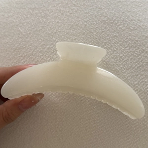 Sparkly cream white jelly shark hair claw clip for elegant women styling and updos