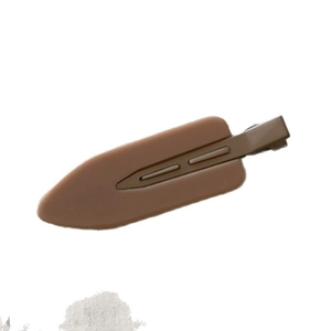 Brown matte non-marking plastic hair clip with metal spring for styling and makeup