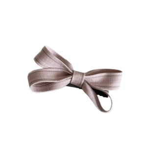 Rosa gestreifte Schleifen-Haarspange mit doppellagigem Design und Metall-Entenschnabelclip