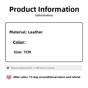 Fiche technique détaillée indiquant le cuir et la taille de 7cm pour la barrette