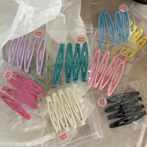 Pinces à Cheveux BB en Métal Colorées à l'Huile pour Femmes Épingles à Cheveux Minimalistes de Mode pour Lavage du Visage Maquillage Styling