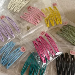 Lot de barrettes à cheveux en métal coloré en forme de goutte aux tons vifs