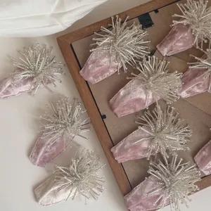 Barrette à Cheveux Feux d'Artifice en Perles Faite à la Main Élégante Pince BB en Velours pour Femmes Accessoires Cheveux Fête