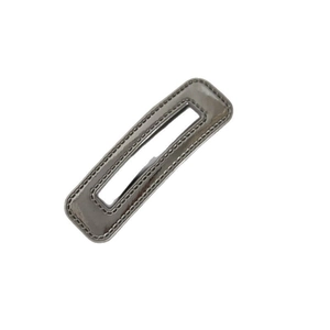 Silver PU leather hair clip with embossed metal star and cloud patterns for girls