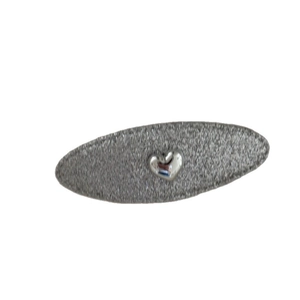 Eleganter silberner Glitzer-Herz-Haarclip mit funkelndem ovalem Finish für Damen
