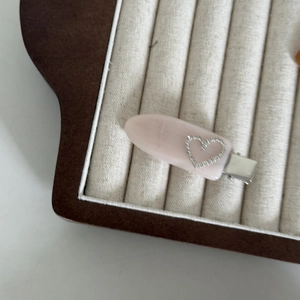 Haarklammer aus rosa Acetat mit Strass-Herz für Damen und Mädchen im süßen Stil