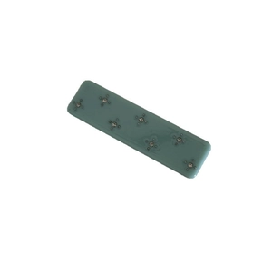 Rectangle acetate hair clip in morandi green with sparkling rhinestone flower patterns
