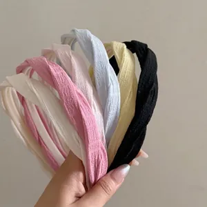 Retro Twist Texture Pleated Headband For Women Non-Slip Fabric Twist Hair Band Vintage Fashion Daily Headwear Accessories