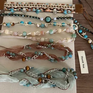 Ensemble de bracelets tressés bohème avec perles turquoise et pendentifs coquillages