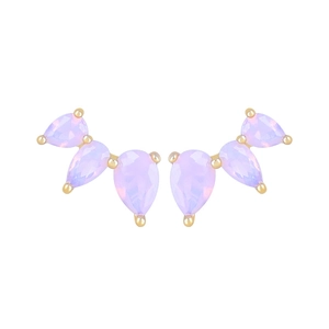 Elegant wing-shaped s925 silver stud earrings with gradient purple zircon gemstones