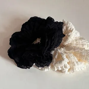 Elegant Mesh Ruffled Hair Scrunchies Vintage Multi Layer Elastic Hair Ties Fashion Commuting Headwear Accessories For Women