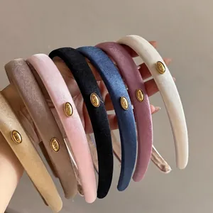 French vintage satin headbands with gold love charms in various elegant colors