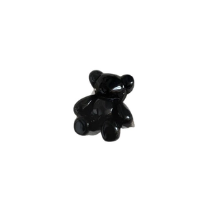 Barrette à cheveux ourson noir mignon avec fini acrylique brillant pour filles