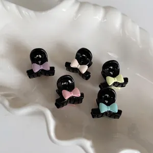 Douce Mini Pinces À Cheveux Nœud Pour Femmes Filles Alliage Plastique Petite Épingle À Cheveux Mode Accessoires Cheveux