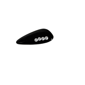 Barrette à cheveux française noire avec quatre perles blanches sur base en résine