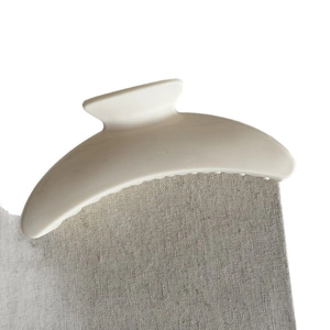 Elegant creamy white crescent hair claw clip for women stylish matte finish hair accessory