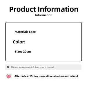 Detailed size specification chart for 20CM lace organza scrunchie with dimensions