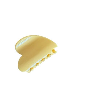 Fermaglio geometrico giallo brillante lucido con design semicircolare minimalista