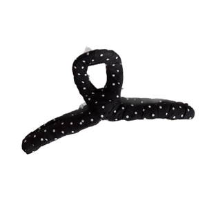 French style sweet black and white polka dot bow hair claw clip for women's hair styling