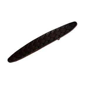 Barrette vintage en cuir tressé bordeaux avec un design classique de tissage