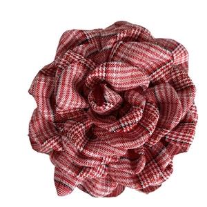 British style red and white plaid rose hair claw clip for elegant women hairstyles