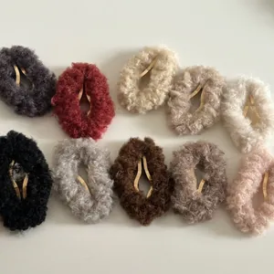 Lot de 10 barrettes BB en peluche douce aux couleurs d'automne pour femmes