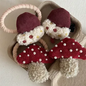 Simpatici Fermagli per Capelli a Fungo Fatti a Mano per Donna Dolce Rosso Stile Foresta Forcine in Tessuto Con Künstliche Perle Sintetiche