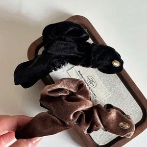 French Vintage Velvet Large Hair Claw Elegant Bow Shark Clip For Women Black Coffee Wine Red Hair Accessories Love Metal Plate