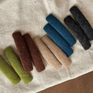 Minimalist Fabric Wrapped BB Hair Clips For Women Rectangular Felt PU Leather Side Bangs Clips Daily Hair Accessories