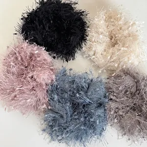 Handmade Woolen Fringe Hair Scrunchies Autumn Winter Fluffy Hair Ties For Women Large Intestine Hair Rings Daily Hair Accessories