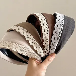 Serre-Tête Large en Dentelle de Style Français Accessoires de Coiffure Faits Main Elégants pour Femmes Mode