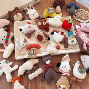 Cute handmade cartoon animal and plant fabric hair clips set for girls and kids