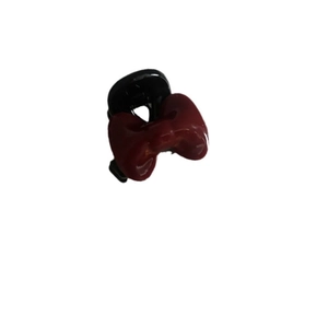 Mini pince à cheveux perle exquise en rouge foncé et noir pour coiffure féminine