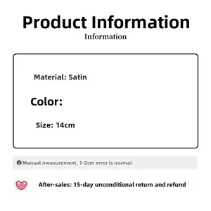 Detailed size specifications for the 14cm satin lace bow hair scrunchie accessory