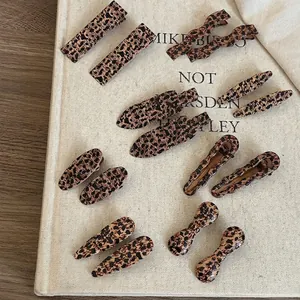 Vintage Stylish Leopard Print Hair Clip Personalized Versatile Metal Duckbill Clip For Women High End Bangs Clip Fashion Hair Accessories