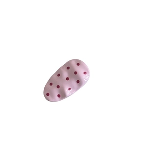 Sweet pink polka dot hair clip with oval wave design for girls fringe styling