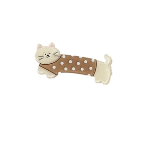 Pince à cheveux chat caramel pour femme avec détails cœur et motif à pois mignon