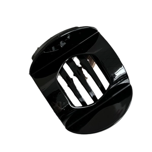 Glossy black square resin hair claw clip for bun hairstyles on a white background