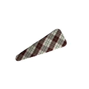 Vintage green and red plaid fabric hair clip in a classic teardrop shape for women