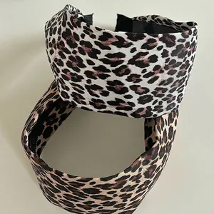 Retro Leopard Print Wide Brim Headband For Women High Crown Fabric Padded Hair Hoop Fashion Hair Accessories Daily Headwear