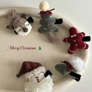 Lot de barrettes de Noël avec des motifs de renne, bonhomme de pain d'épices et Père Noël