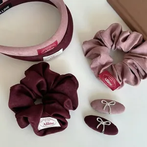 Fermaglio per Capelli in Tessuto con Fiocco Serie Pink Latte Forcina Laterale Ovale Accessori per Capelli Eleganti Donna
